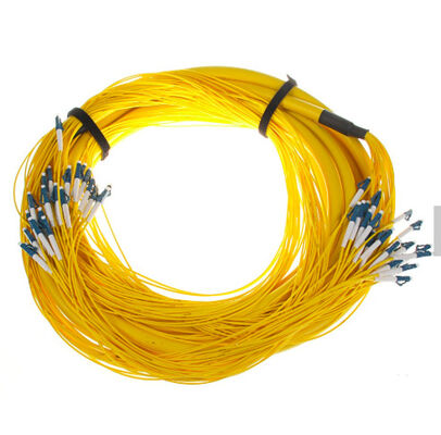 Qualidade  SM 9/125 G652D (OS2) LSZH 12 Fibers LC/UPC-LC/UPC Fibre Optic Breakout Cables 1M fábrica