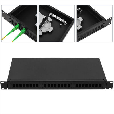 Porto fixo do painel de remendo 1U da fibra ótica da montagem em rack ODF 12 com painel do adaptador