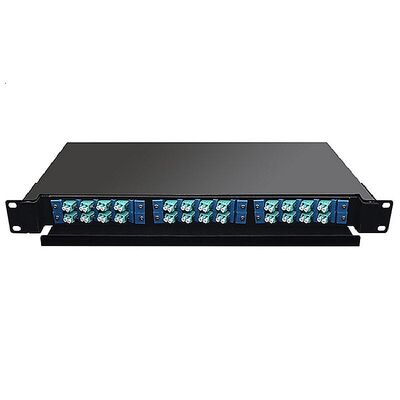 19" 24 núcleos internos portuários da montagem em rack 1U ODF 24 do painel de remendo da fibra ótica