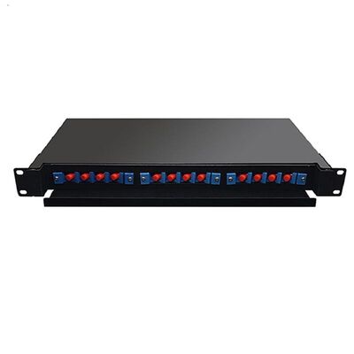 19" 24 núcleos internos portuários da montagem em rack 1U ODF 24 do painel de remendo da fibra ótica