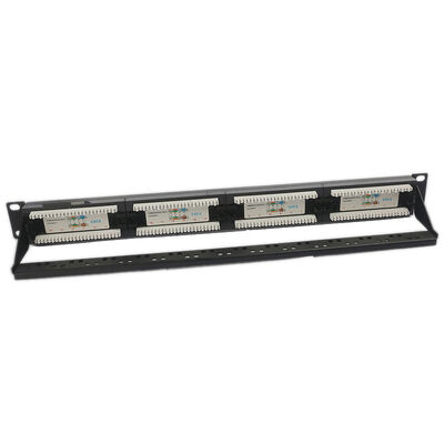 Placa trapezoide portuária RJ45 do painel de remendo do painel de remendo CAT6 1U de UTP 24