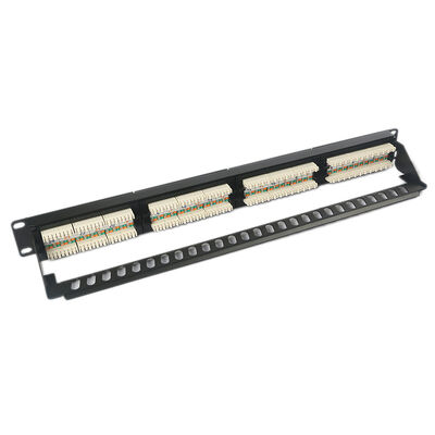 painel de remendo Unshielded RJ45 trapezoide da peça fundamental 1U 24 portuária DustProof
