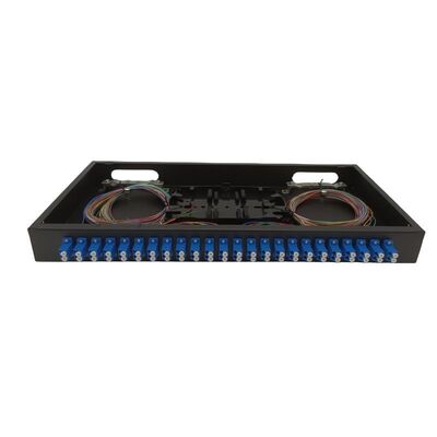 FTTH ODF Wall Mount 48 Fibras Fibra Óptica Patch Panel Com Acoplador Dúplex LC Pigtails
