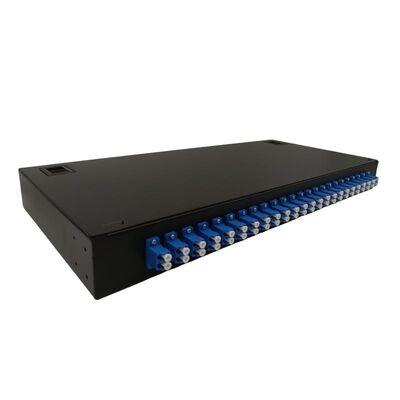 FTTH ODF Wall Mount 48 Fibras Fibra Óptica Patch Panel Com Acoplador Dúplex LC Pigtails